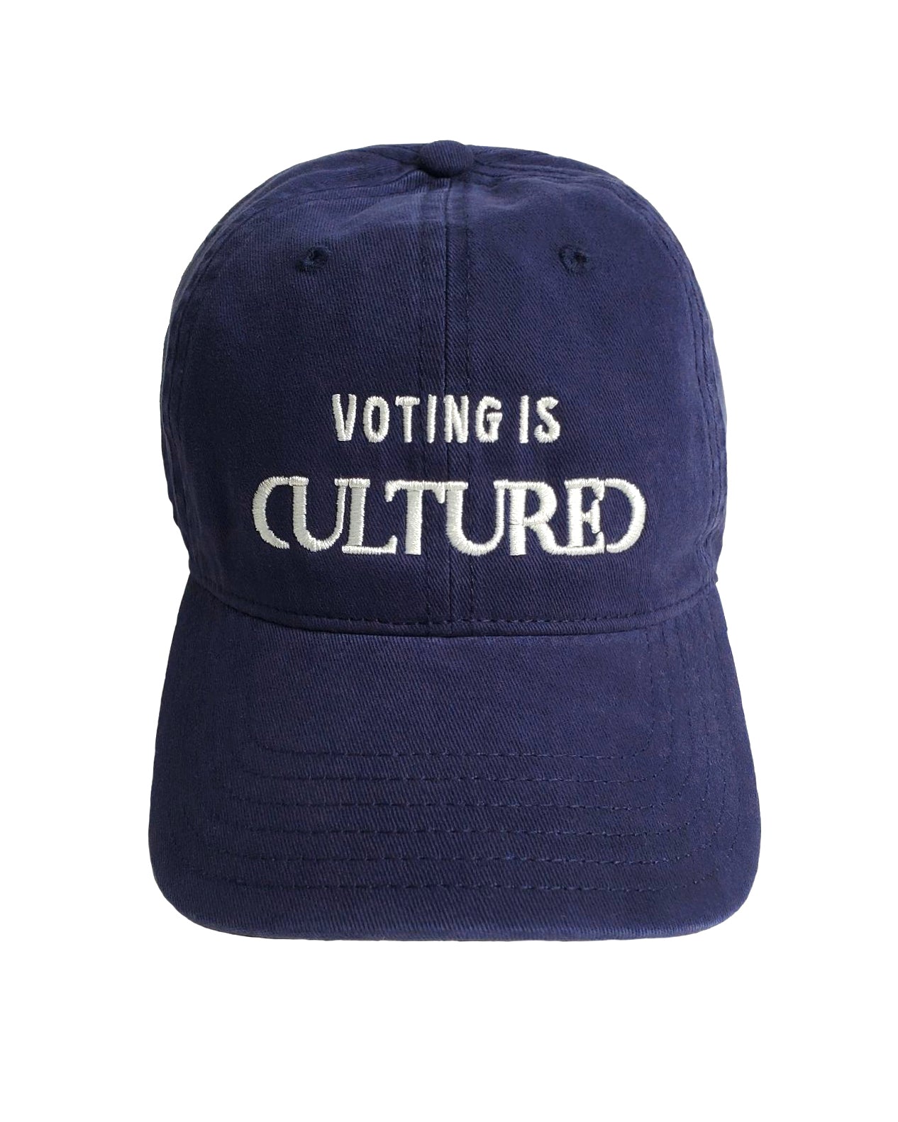 Voting is CULTURED Dad Hat in Prussian Blue